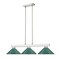Z-Lite Cobalt Billiard, 3-Light, 14 In.W x 46 In.L x 8 In.H, Brushed Nickel/Dark Green 152BN-MDG - alternate 6